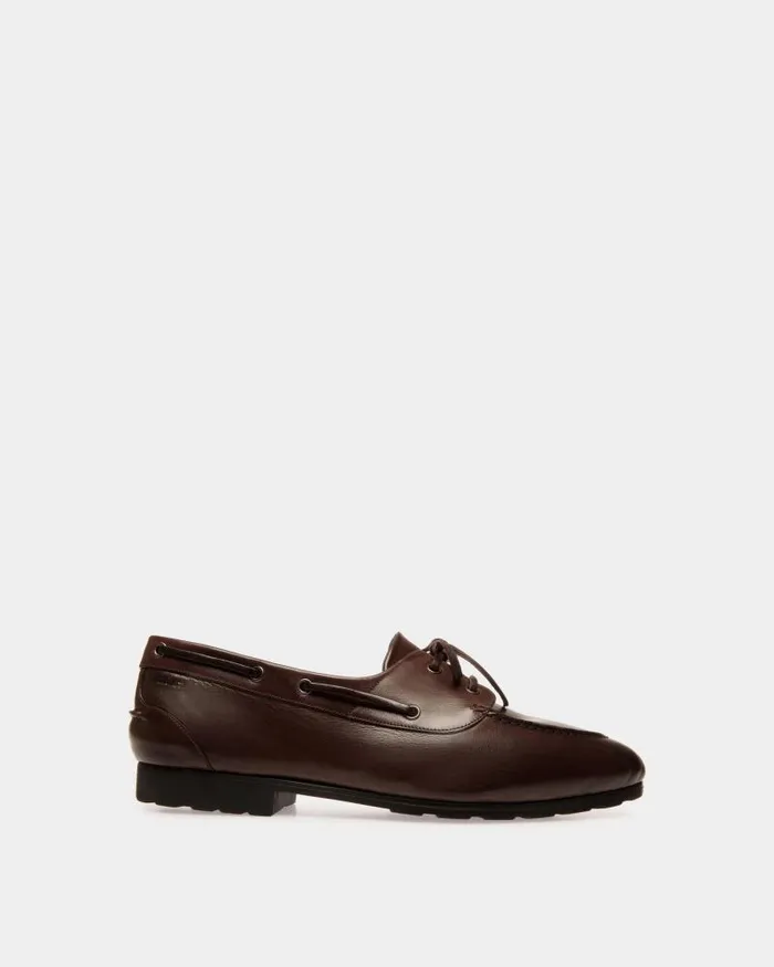 Men Bally Loafers and Moccasins Plume Loafer In Ebano Leather Brown
