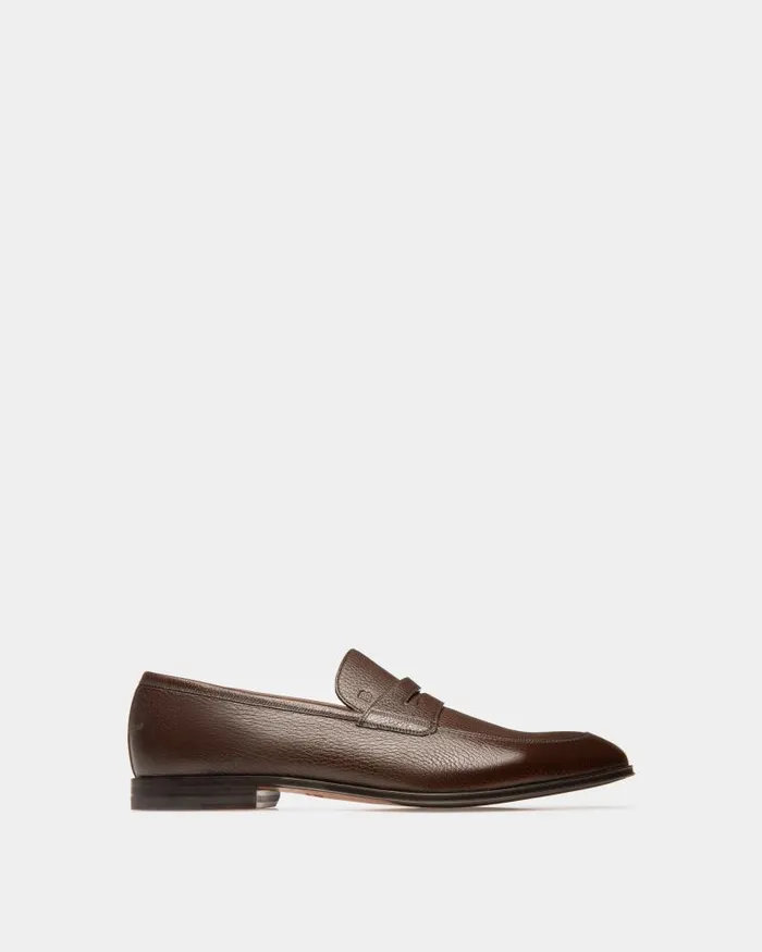 Men Bally Loafers and Moccasins Webb Men039s Grained Deer Leather Penny Loafer In Coconut Brown Men Bally Loafers and Moccasins Webb Men039s Grained Deer Leather Penny Loafer In Coconut Brown