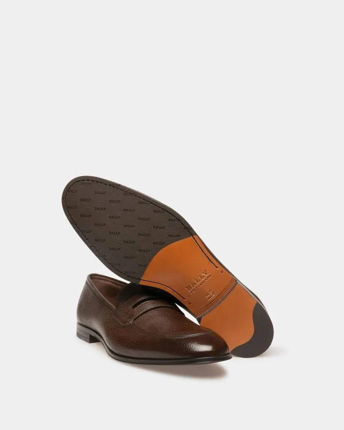 Men Bally Loafers and Moccasins Webb Men039s Grained Deer Leather Penny Loafer In Coconut Brown Men Bally Loafers and Moccasins Webb Men039s Grained Deer Leather Penny Loafer In Coconut Brown