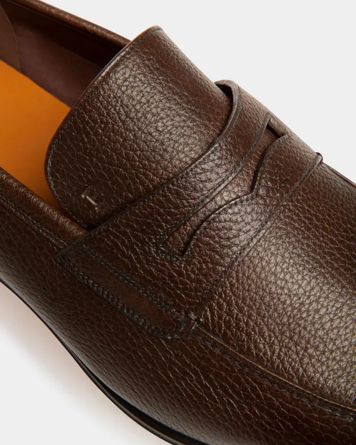 Men Bally Loafers and Moccasins Webb Men039s Grained Deer Leather Penny Loafer In Coconut Brown Men Bally Loafers and Moccasins Webb Men039s Grained Deer Leather Penny Loafer In Coconut Brown
