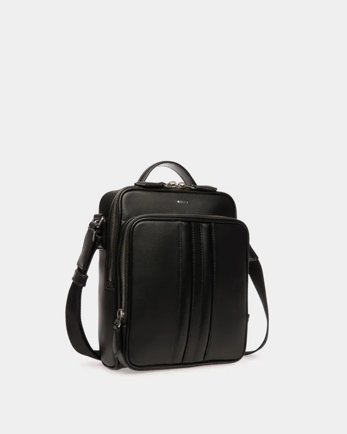 Men Bally Messenger Bags Mythos Crossbody Bag In Black Recycled Leather Black