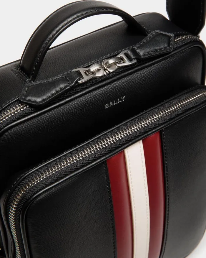 Men Bally Messenger Bags Mythos Crossbody Bag In Black Recycled Leather Black