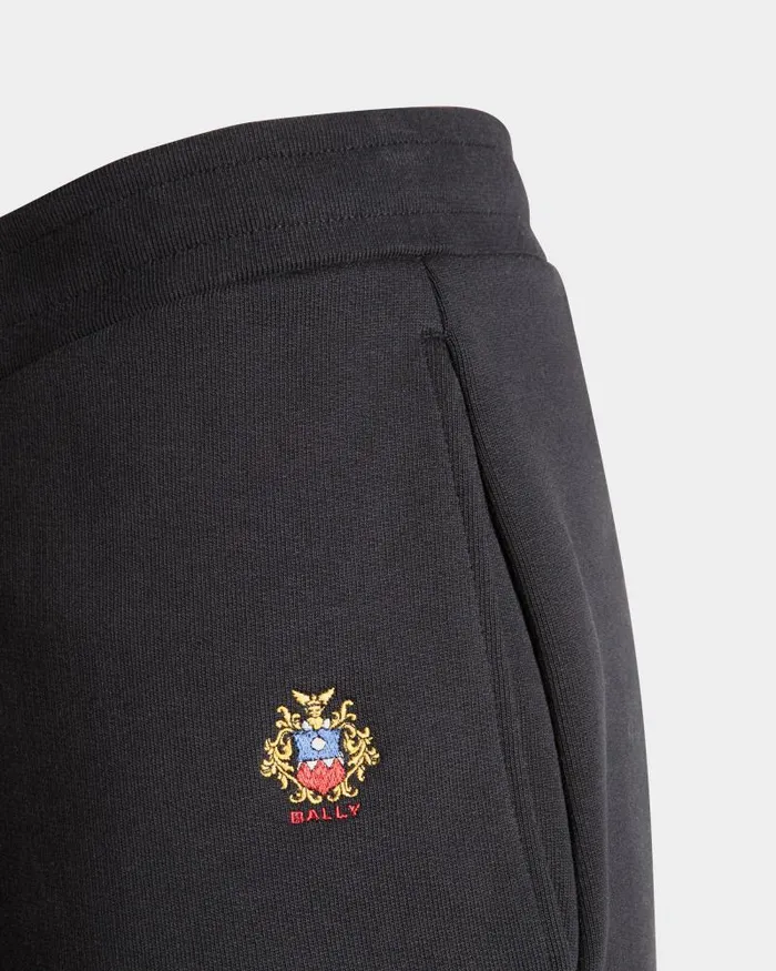 Men Bally Pants Sweatpants With A Bally Crest Logo In Navy Blue Cotton Blue