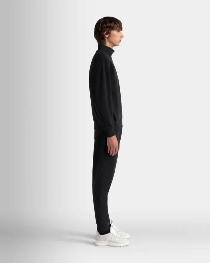 Men Bally Pants Sweatpants With A Bally Crest Logo In Navy Blue Cotton Blue