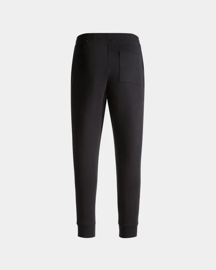 Men Bally Pants Sweatpants With A Bally Crest Logo In Navy Blue Cotton Blue