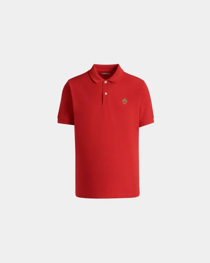 Men Bally Shirts and TShirts Polo Shirt In Red Cotton Red