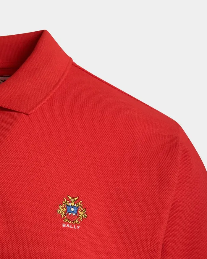 Men Bally Shirts and TShirts Polo Shirt In Red Cotton Red Men Bally Shirts and TShirts Polo Shirt In Red Cotton Red