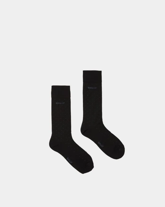 Men Bally Socks Logo Socks In Ink Cotton Mix Blue