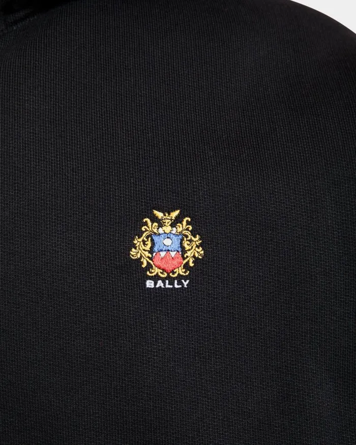 Men Bally Tracksuits Hoodie With A Bally Crest Logo In Black Cotton Black Men Bally Tracksuits Hoodie With A Bally Crest Logo In Black Cotton Black