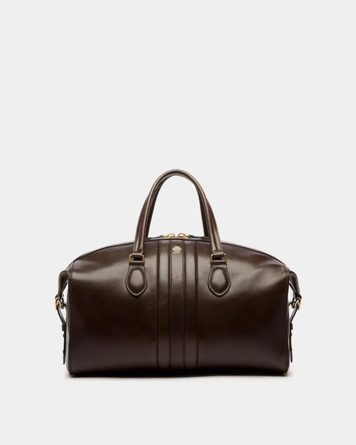 Men Bally Travel Bags Beckett Weekender In Ebano Leather Brown