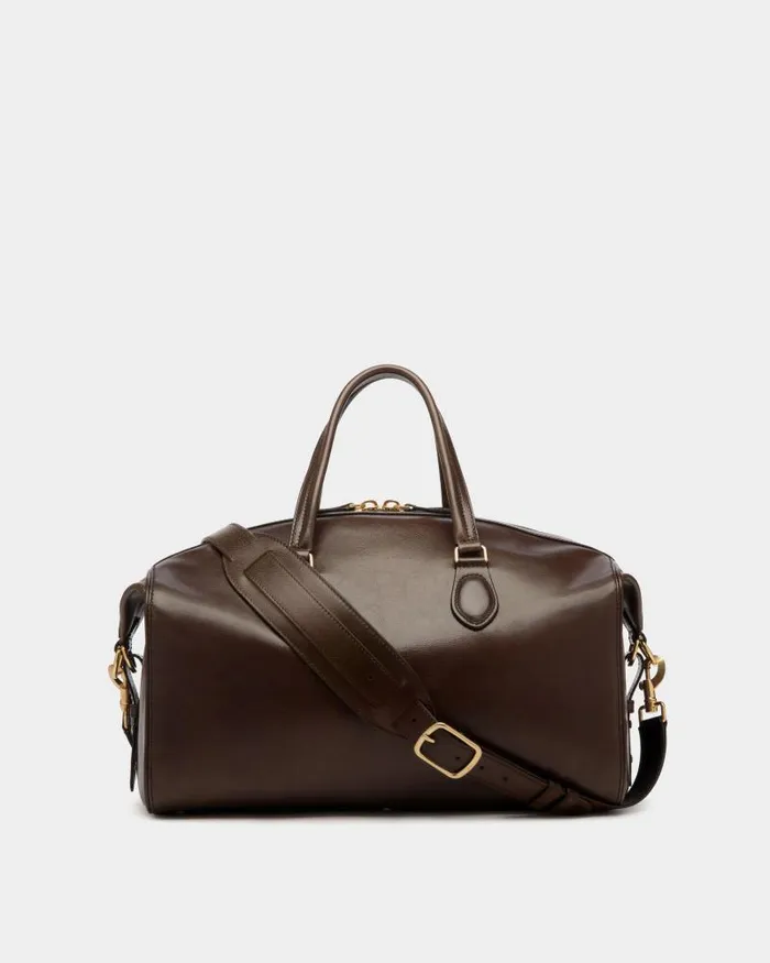 Men Bally Travel Bags Beckett Weekender In Ebano Leather Brown Men Bally Travel Bags Beckett Weekender In Ebano Leather Brown