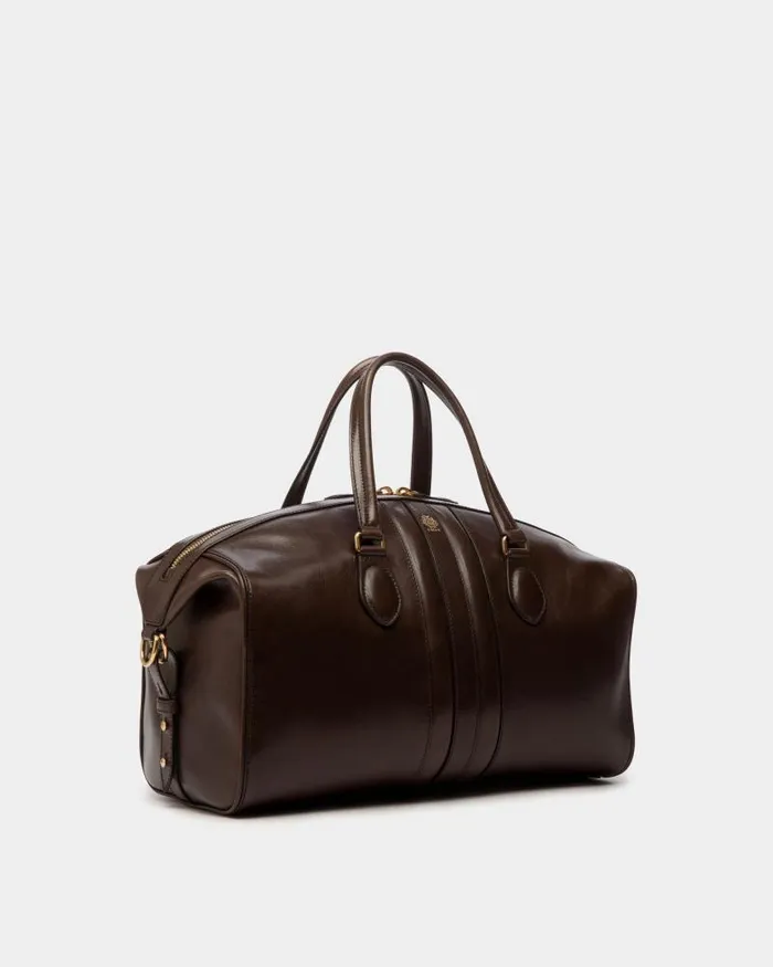 Men Bally Travel Bags Beckett Weekender In Ebano Leather Brown Men Bally Travel Bags Beckett Weekender In Ebano Leather Brown