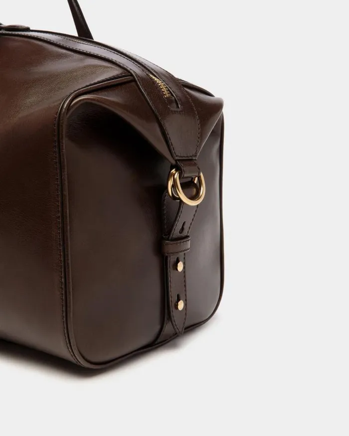 Men Bally Travel Bags Beckett Weekender In Ebano Leather Brown Men Bally Travel Bags Beckett Weekender In Ebano Leather Brown