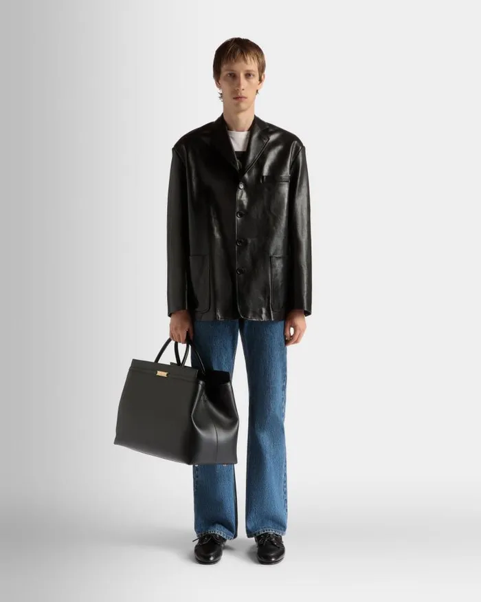 Men Bally Travel Bags Deco Weekender In Black Leather Black