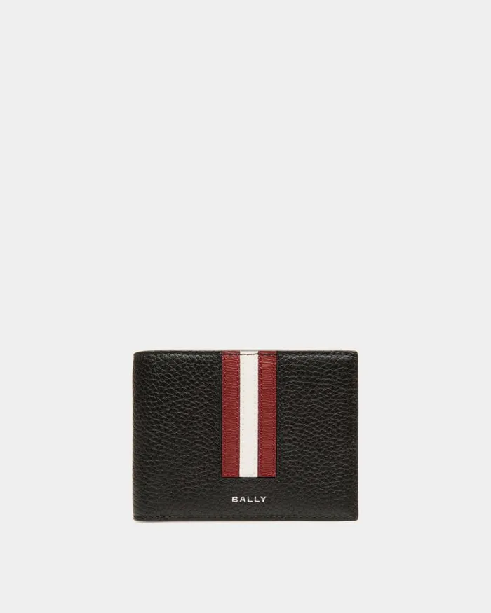 Men Bally Wallets and Card Holders Ribbon Bifold In Black Leather Black
