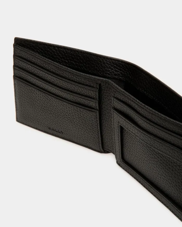 Men Bally Wallets and Card Holders Ribbon Bifold In Black Leather Black