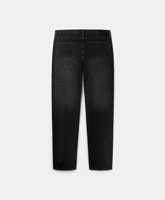 Men Black Amba Monogram Jeans Daily Paper Pants Men Black Amba Monogram Jeans Daily Paper Pants