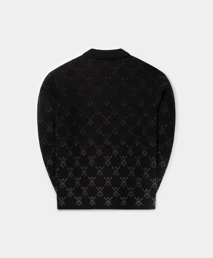 Men Black Kirabo Gradient Knit Boxy Cardigan Daily Paper Hoodies and Sweaters