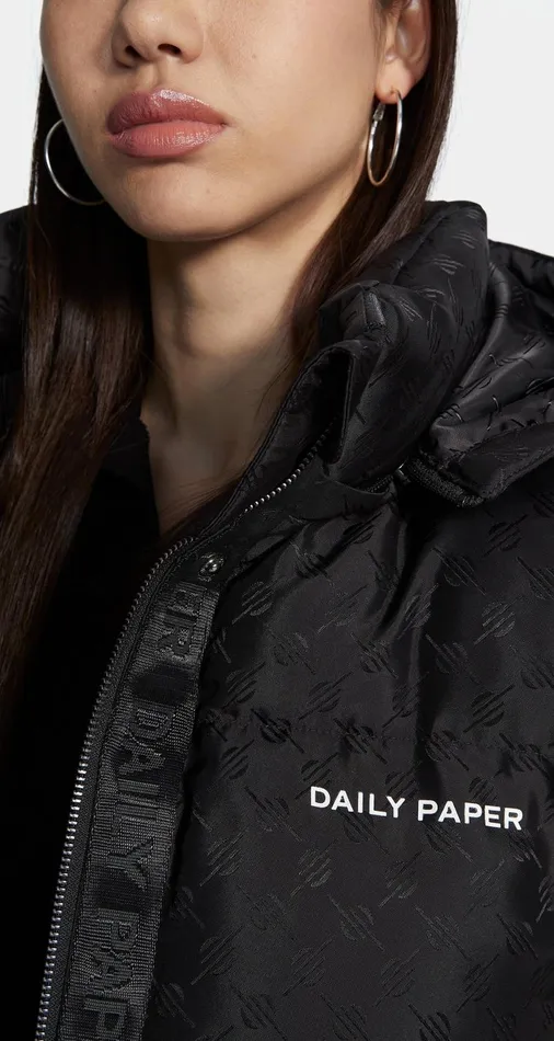 Men Black Long Hopuff Monogram Jacket Daily Paper Jackets Men Black Long Hopuff Monogram Jacket Daily Paper Jackets