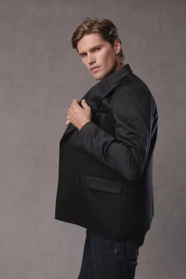 Men Blazers Holland Cooper The Double Breasted Blazer Black Barathea Men Blazers Holland Cooper The Double Breasted Blazer Black Barathea