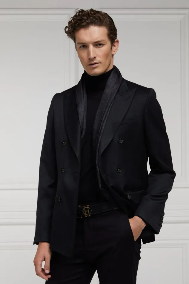 Men Blazers Holland Cooper The Double Breasted Blazer Black Barathea Men Blazers Holland Cooper The Double Breasted Blazer Black Barathea