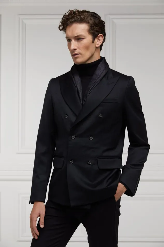 Men Blazers Holland Cooper The Double Breasted Blazer Black Barathea Men Blazers Holland Cooper The Double Breasted Blazer Black Barathea