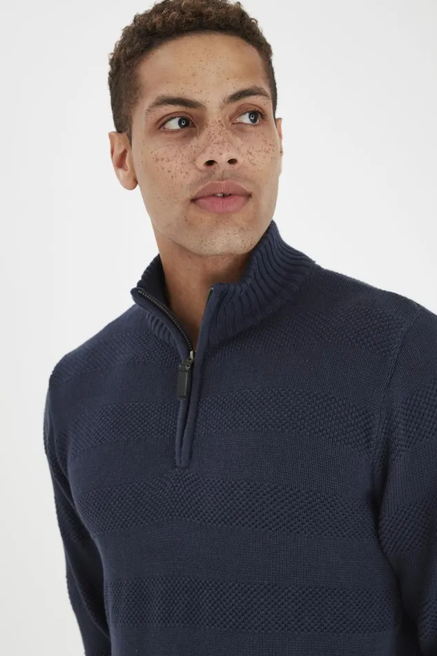 Men Blend Knit Knitted Pullover Dress Blues