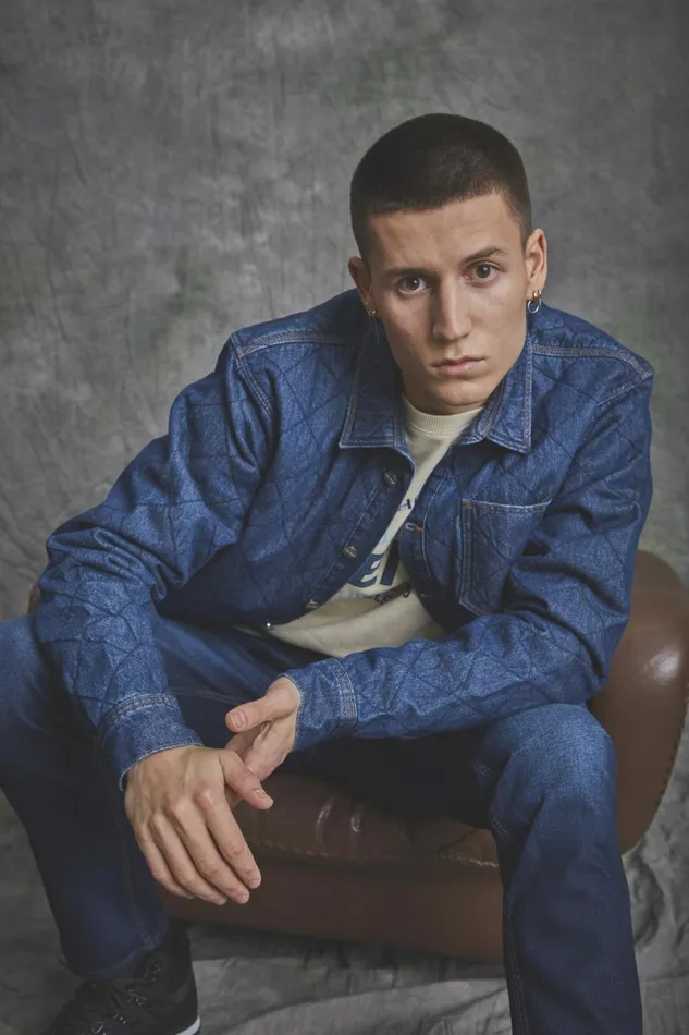 Men Blend Shirts Long Sleeved Shirt Denim Dark Blue