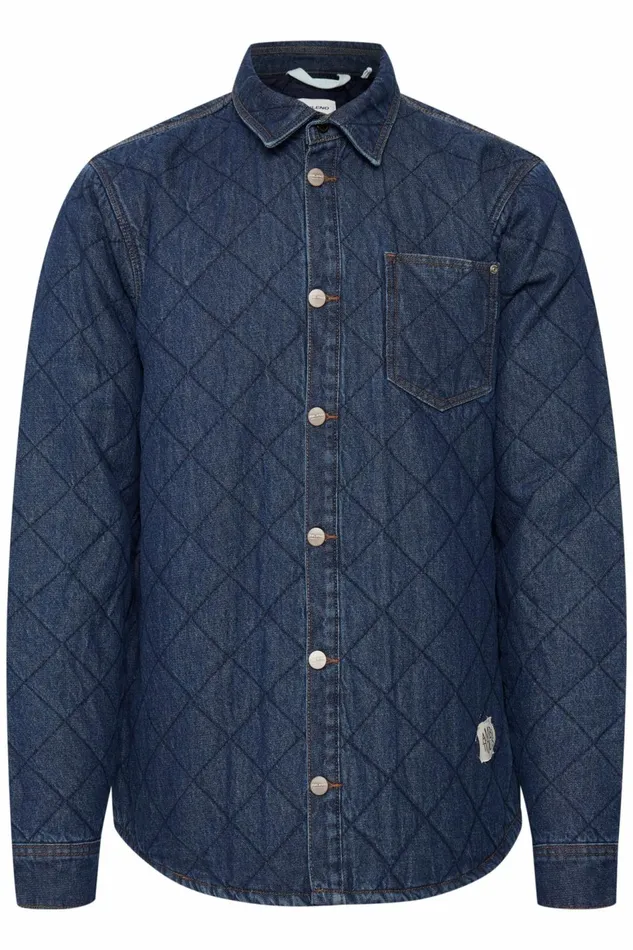 Men Blend Shirts Long Sleeved Shirt Denim Dark Blue