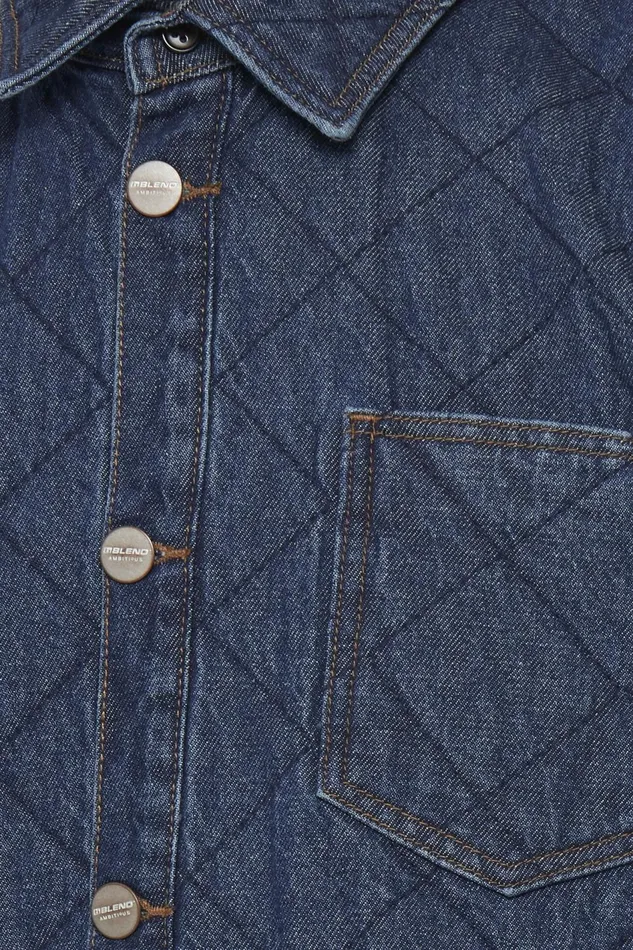 Men Blend Shirts Long Sleeved Shirt Denim Dark Blue