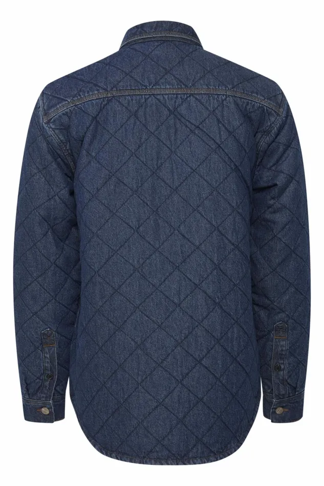 Men Blend Shirts Long Sleeved Shirt Denim Dark Blue