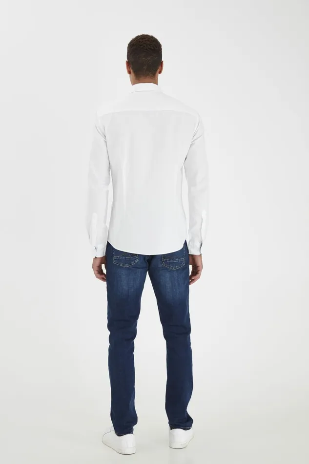 Men Blend Shirts Long Sleeved Shirt White