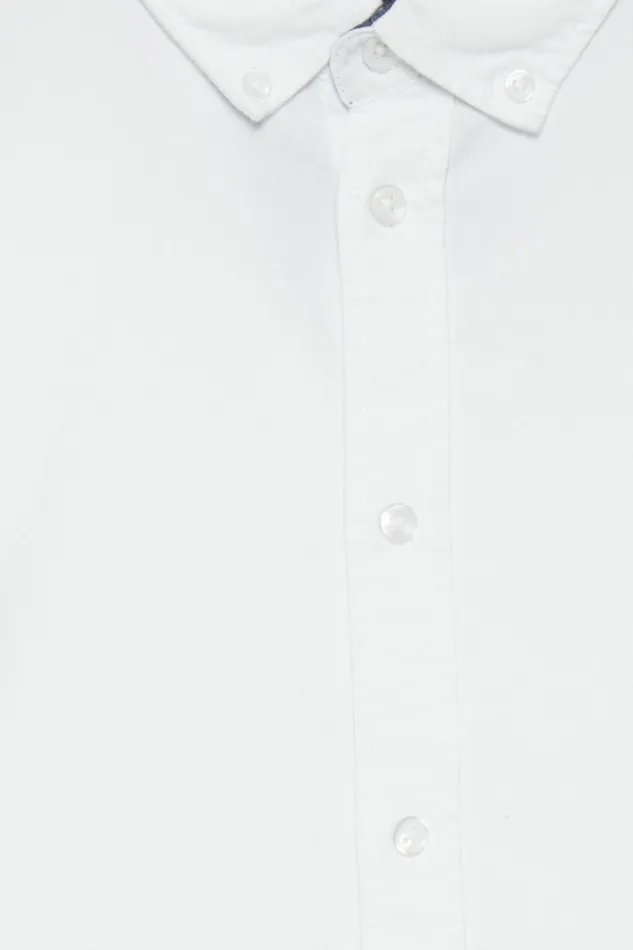 Men Blend Shirts Long Sleeved Shirt White