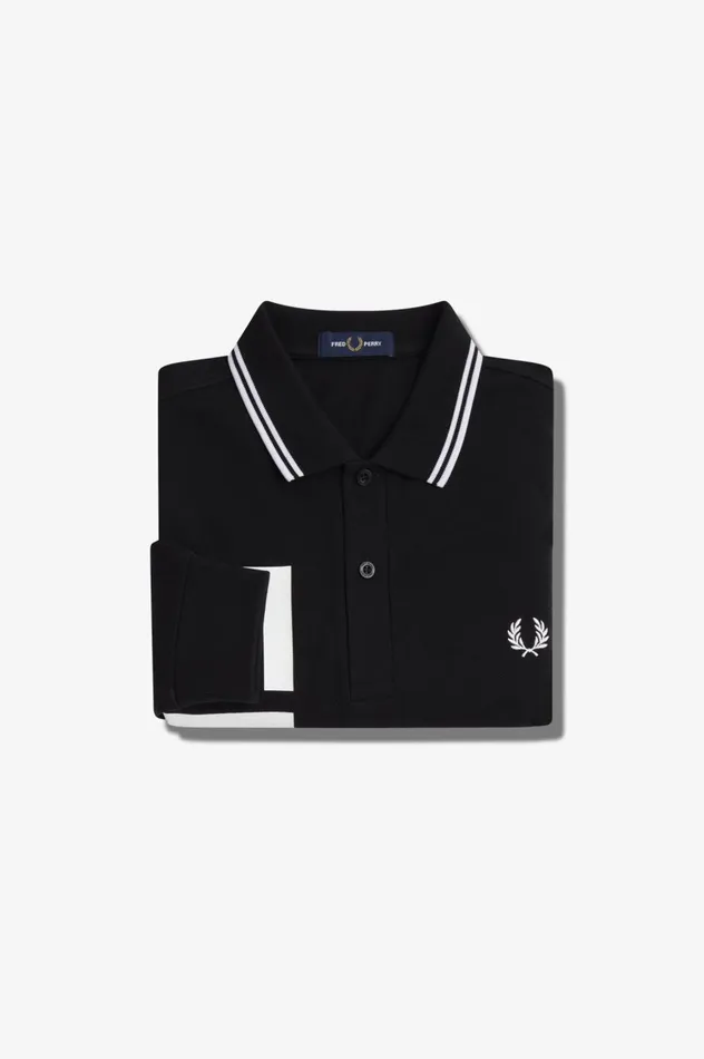 Men Bold Graphic Long Sleeve Shirt Black Fred Perry Polo Shirts