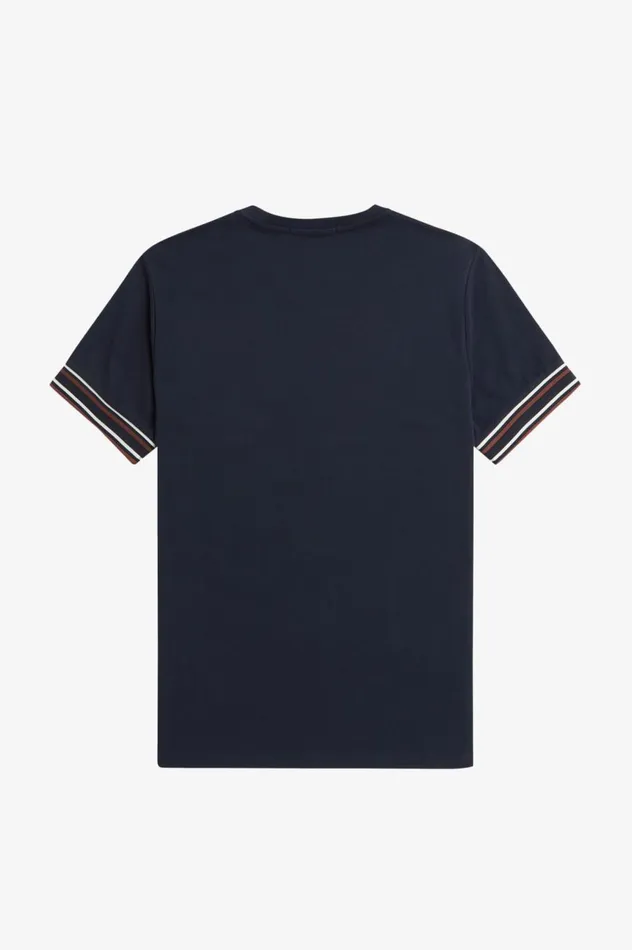 Men Bold Tipped Piqu TShirt Navy Fred Perry TShirts