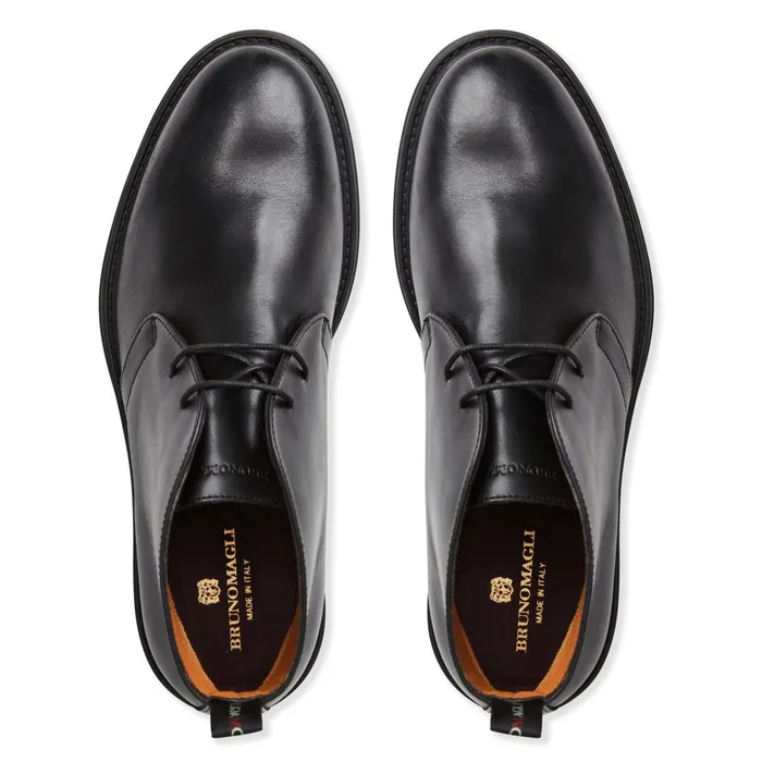 Men Boots Bruno Magli Taddeo Classic Chukka Leather BootBlack