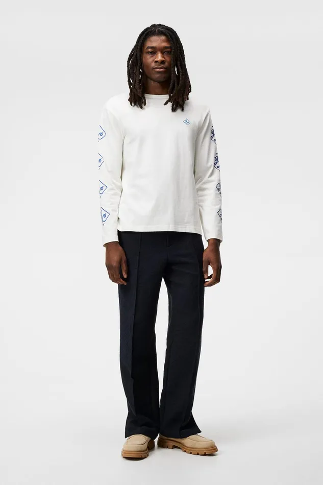 Men Camilo LS Graphic Tshirt Cloud White JLindeberg Tshirts