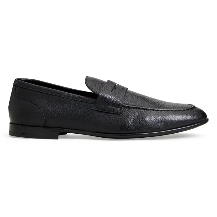 Men Casual Shoes Bruno Magli LASTRA SLIPON LEATHER LOAFERBLACK