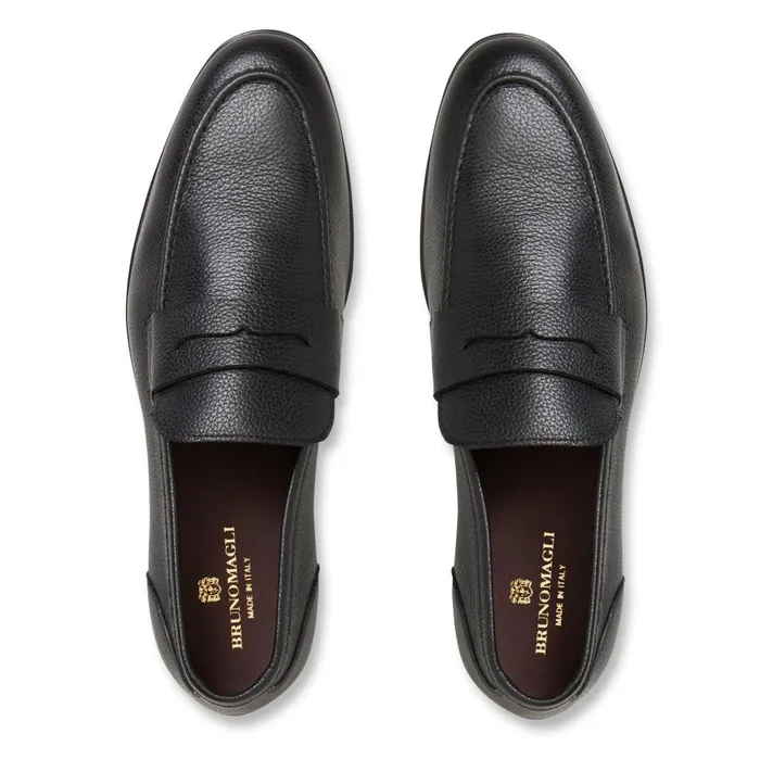 Men Casual Shoes Bruno Magli LASTRA SLIPON LEATHER LOAFERBLACK