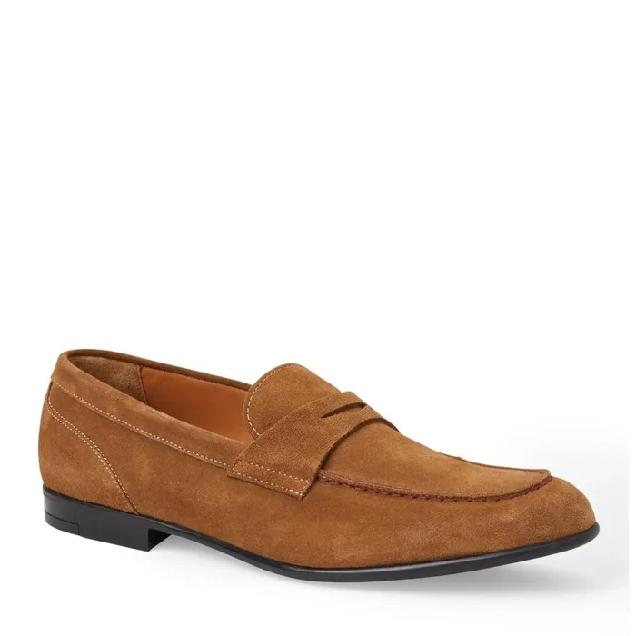 Men Casual Shoes Bruno Magli Silas Suede Loafer 8211 Cognac