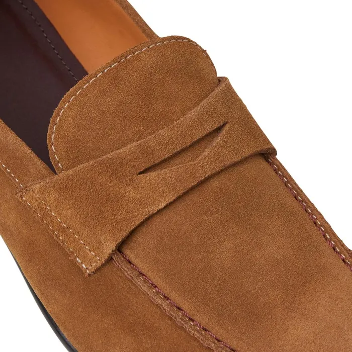 Men Casual Shoes Bruno Magli Silas Suede Loafer 8211 Cognac