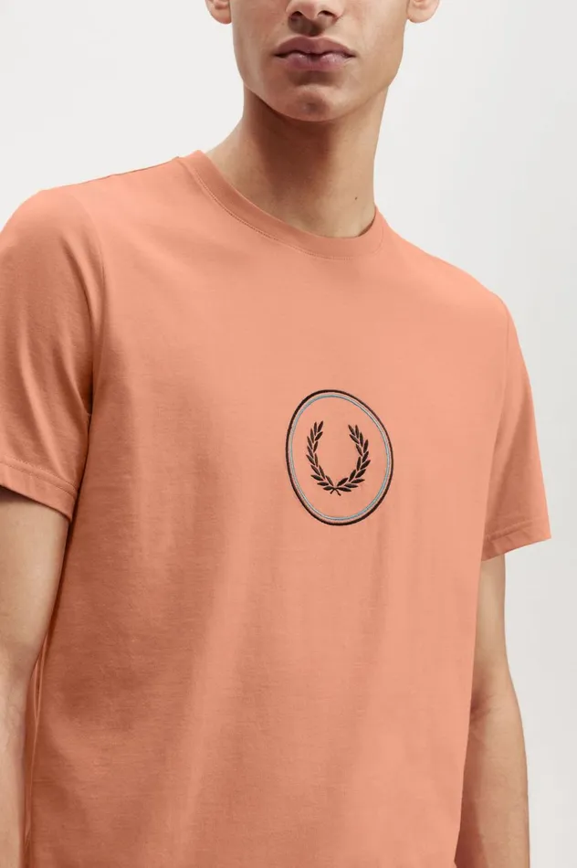 Men Circle Branding TShirt Light Rust Fred Perry TShirts
