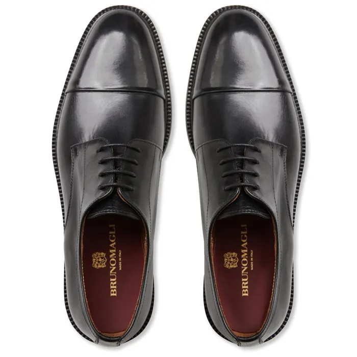 Men Dress Shoes Bruno Magli Aydin Cap Toe Leather DerbyBlack