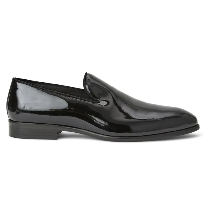 Men Dress Shoes Bruno Magli Danilo ALine Patent Leather Smoking SlipperBlack