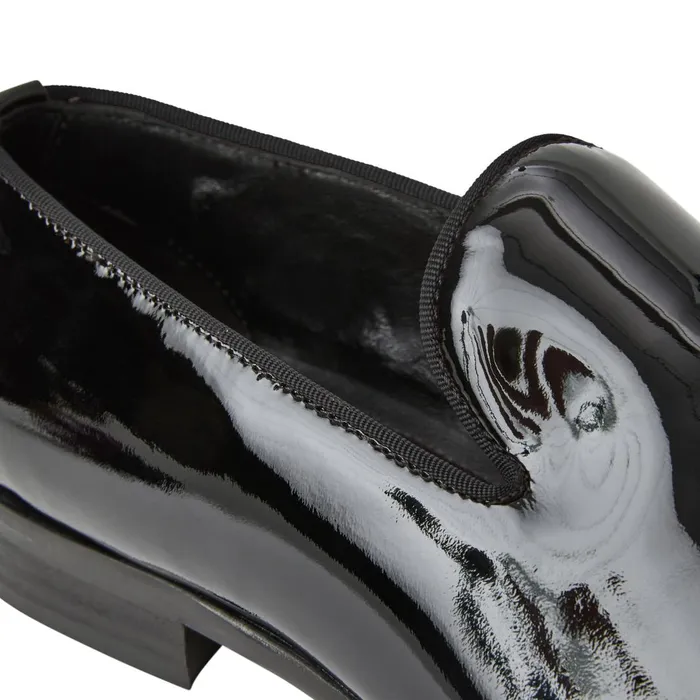 Men Dress Shoes Bruno Magli Danilo ALine Patent Leather Smoking SlipperBlack