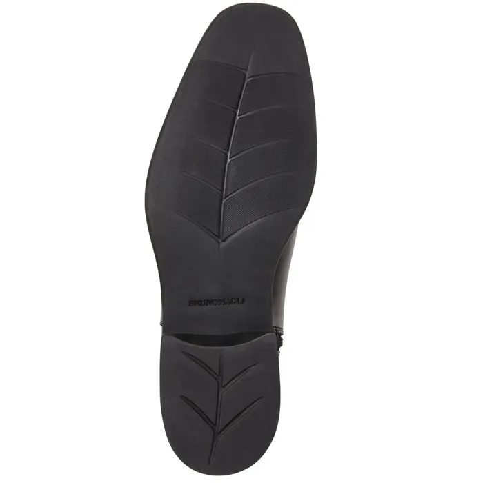 Men Dress Shoes Bruno Magli Raging Leather Side Zip BootBlack