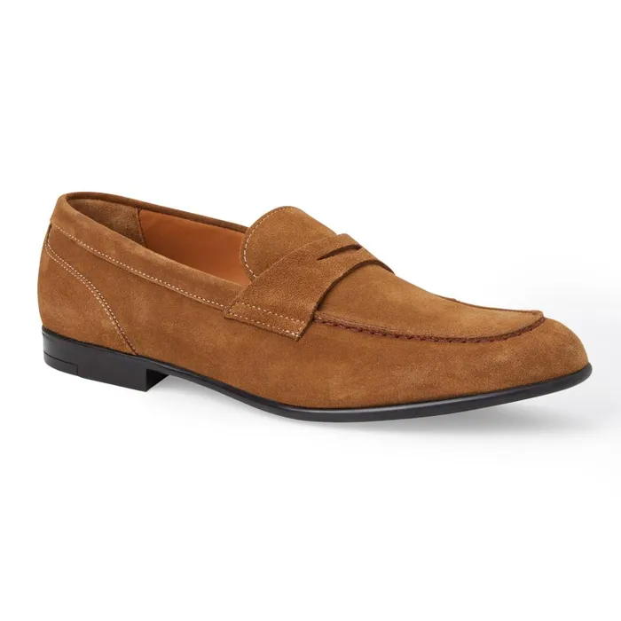Men Dress Shoes Bruno Magli Silas Suede Loafer 8211 Cognac