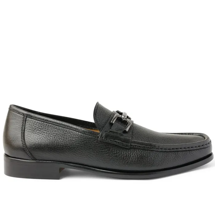 Men Dress Shoes Bruno Magli Trieste Classic Leather Moccasin 8211 Black Cervo