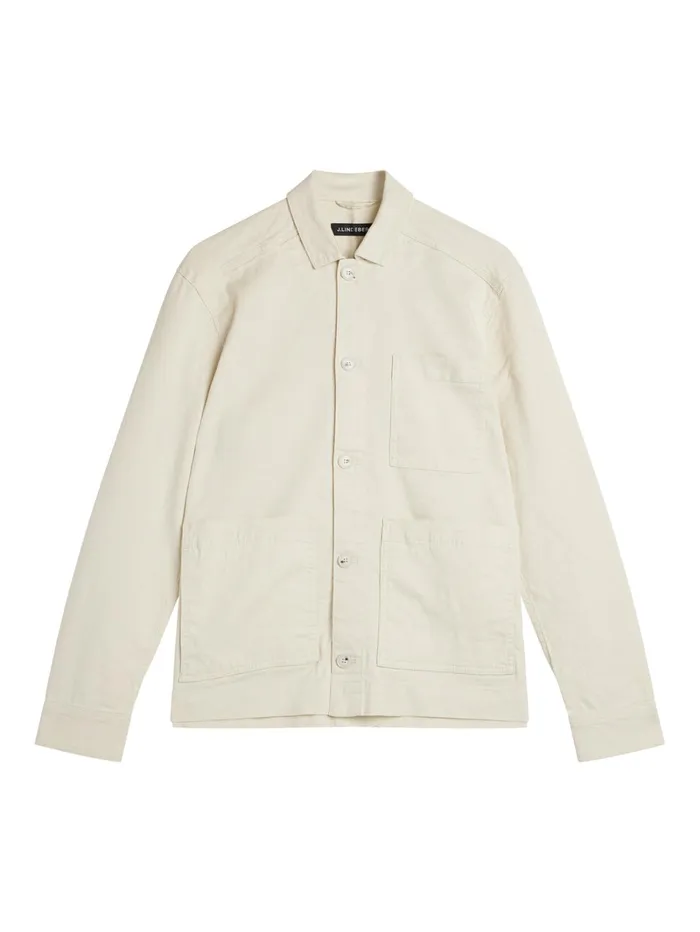 Men Errol Linen Workwear Overshirt Turtledove JLindeberg Overshirts