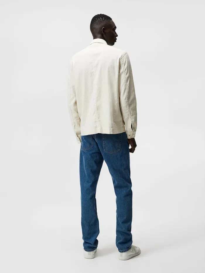 Men Errol Linen Workwear Overshirt Turtledove JLindeberg Overshirts